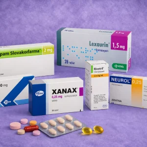 benzodiazepíny -zoznam liekov